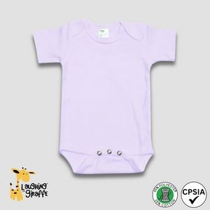 Baby Short Sleeve Bodysuits Pastel Lilac 65% Polyester 35% Cotton- Laughing Giraffe®