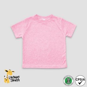 Toddler T-Shirts - Crew Neck - Cotton Candy Pink - 65% Poly. / 35% Cotton Blend - Laughing Giraffe®
