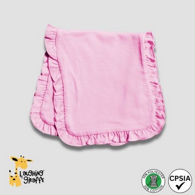 Baby 2-PLY Ruffle Trim Burp Cloth Pink or Lilac 65% Polyester 35% Cotton- Laughing Giraffe®