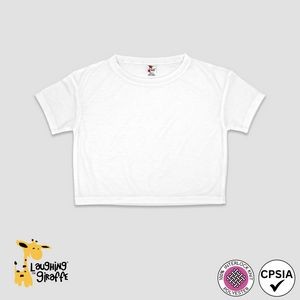 Toddler Girls Cropped T-Shirts - White - 100% Polyester - Laughing Giraffe®
