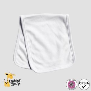 Baby Burp Cloth 2-PLY White 100% Polyester - Laughing Giraffe