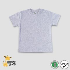 Baby Crew Neck T-Shirts - Heather Gray - Polyester-Cotton Blend - Laughing Giraffe®