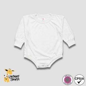 Laughing Giraffe® - Baby Bubble Sweatshirt Romper — White — 100% Polyester