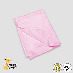 Baby Receiving Blanket - Blue or Pink - 100% Cotton - Laughing Giraffe®