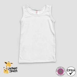 Toddler Tank Top - White - 100% Polyester - Laughing Giraffe®