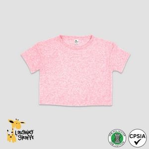 Girls Cropped T-Shirts - Cotton Candy Pink - Polyester-Cotton Blend - Laughing Giraffe®