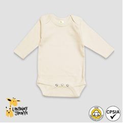 Baby Long Sleeve Bodysuits - Natural - Premium 100% Cotton - Laughing Giraffe®