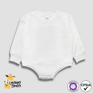 Baby Fleece Bubble Romper - White - 100% Polyester - Laughing Giraffe®