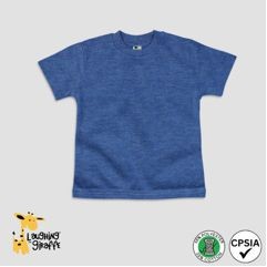 Baby Crew Neck T-Shirts - Denim Heather - Polyester-Cotton Blend - Laughing Giraffe®