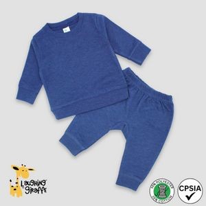 Baby Sweatsuits Denim Heather 65% Polyester/35% Cotton- Laughing Giraffe®