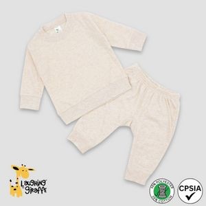 Baby Sweatsuits Oatmeal 65% Polyester/35% Cotton- Laughing Giraffe®