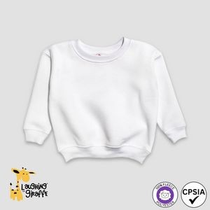 Toddler Fleece Sweatshirts - White - 100% Polyester - Laughing Giraffe®