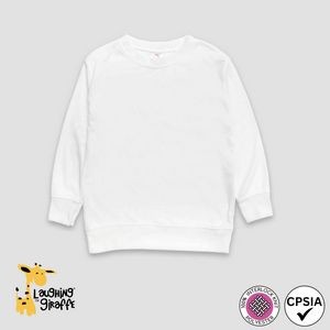 Toddler Long Sleeve Pullover White T Shirt 100% Polyester - Laughing Giraffe®