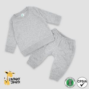 Baby Sweatsuits Heather Gray 65% Polyester/35% Cotton- Laughing Giraffe®