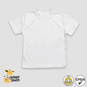 Toddler T-Shirt - Crew Neck - White - Premium 100% Cotton - Laughing Giraffe®