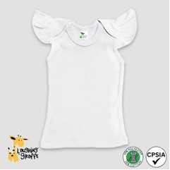 The Laughing Giraffe® Toddler Girls White Angel Flutter Short Sleeve T-Shirt