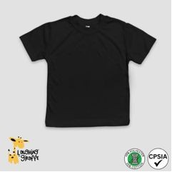 Baby Crew Neck T-Shirts Black 65% Polyester 35% Cotton- Laughing Giraffe®