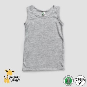 Baby Tank Top Heather Gray 65% Polyester 35% Cotton, Size: 12-18M - Laughing Giraffe®