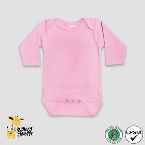 Baby Long Sleeve Bodysuit Pastel Pink, Mint, Light Blue 65% Polyester 35% Cotton- Laughing Giraffe®
