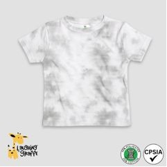 Baby Short Sleeve Crew Neck Tee Crew Neck White Smoke 65% Polyester 35% Cotton- Laughing Giraffe®