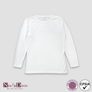 Women's Long Sleeve T-Shirts - White - 100% Polyester - Neil & David®