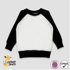 Baby Pullover T-Shirts with Raglan Sleeves - White/Black - 100% Polyester - Laughing Giraffe®