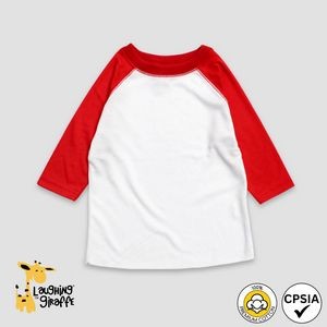 Toddler Raglan T-Shirts - 3/4 Sleeve Baseball Tee - Premium 100% Cotton - Laughing Giraffe