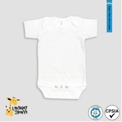 Baby Short Sleeve Bodysuits - Tear Away Label - White - 100% Cotton - Laughing Giraffe