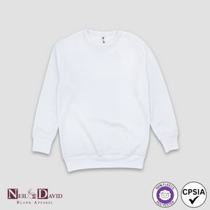 Unisex Fleece Sweatshirt - White - 100% Polyester - Neil & David®