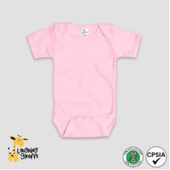 Baby Short Sleeve Bodysuits Pastel Pink 65% Polyester 35% Cotton- Laughing Giraffe®