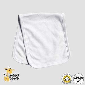 Baby Burp Cloth 2-PLY White 100% Cotton- Laughing Giraffe®