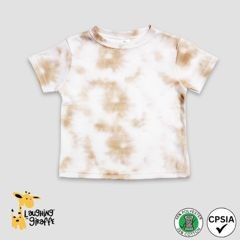 Baby Crew Neck T-Shirts - Latte - Polyester-Cotton Blend - Laughing Giraffe®