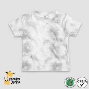 Toddler Crew Neck T-Shirts - White/Smoke - Poly-Cotton Blend - Laughing Giraffe®