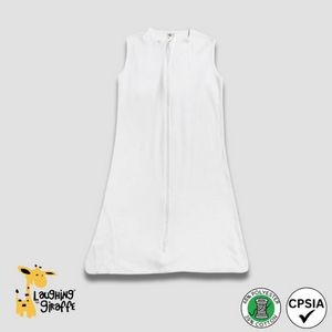 Baby Wearable Sleep Sack – Polyester Cotton Blend White - Laughing Giraffe®