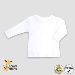 Baby Long Sleeve T-Shirts - White - Premium - 100% Cotton - Laughing Giraffe