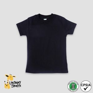 Toddler S/S T-Shirts Black 65% Polyester 35% Cotton- Laughing Giraffe®