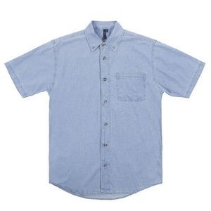 Sierra Pacific Men's Short Sleeve Cotton Denim Shirt