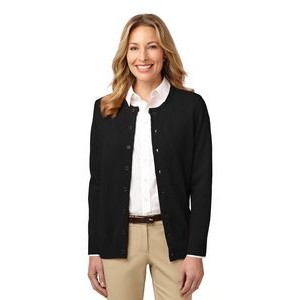 Port Authority® Value Ladies Jewel Neck Cardigan Sweater