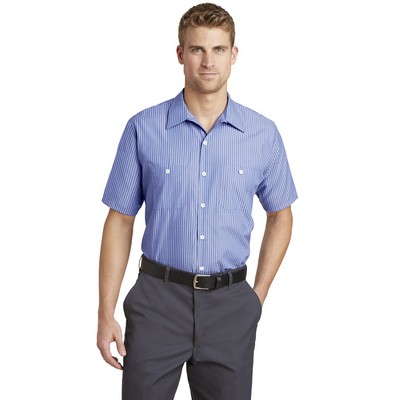 Red Kap® Short Sleeve Striped Industrial Work Shirt