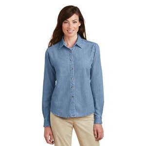 Port & Company Ladies' Long Sleeve Value Denim Shirt