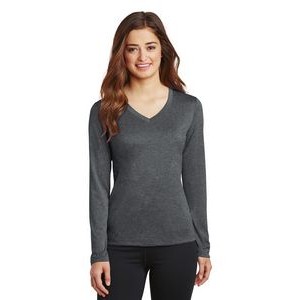 Ladies' Sport-Tek® Long Sleeve Heather Contender™ V-Neck Tee Shirt