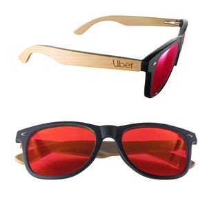 Mirror or Polarized Bamboo Arm Miami Sunglasses