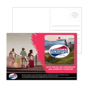 Post Card With Full-Color Square Luggage Tag