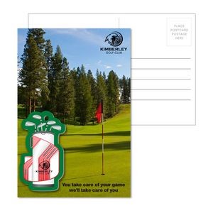 Post Card With Full-Color Golf Bag Luggage Tag
