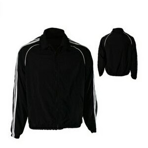 Youth 14 Oz. Double Knit Unlined Zippered Front Warm Up Jacket w/ Contrast Piping