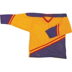 Adult Textured Mesh Hockey Jersey Shirt w/Contrast Self Neck