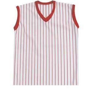 Women's Sleeveless Pinstriped Softball Jersey Shirt w/ Cap Sleeve