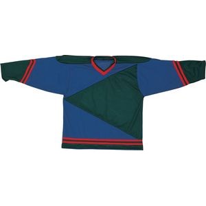 Adult Textured Mesh Hockey Jersey Shirt w/Contrast Front & Sleeve Panel