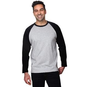 Men's Cotton Two Tone Raglan Long Sleeve T-shirt (Union Made)