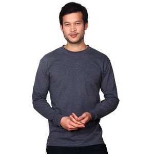 Men's Cotton Matching Pocket Long Sleeve T-Shirt (Union Made)